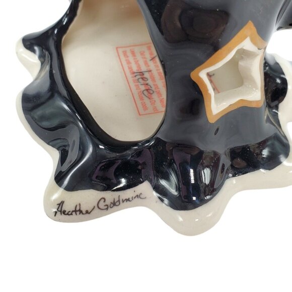 Blue Sky Clayworks Heather Goldminc Halloween Tea Light Luminary Cat Witch 10" - Picture 7 of 16